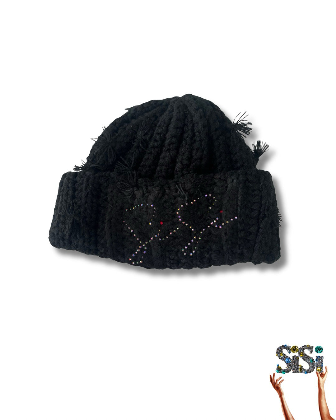Rhinestone Woven Beanie