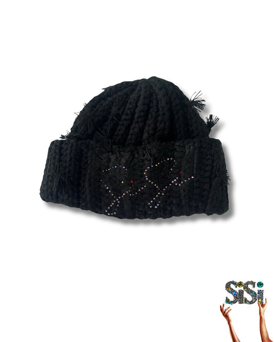 Rhinestone Woven Beanie
